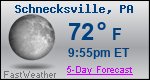 Weather Forecast for Schnecksville, PA