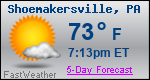 Weather Forecast for Shoemakersville, PA