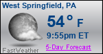 Weather Forecast for West Springfield, PA
