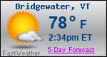 Weather Forecast for Bridgewater, VT