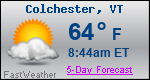 Weather Forecast for Colchester, VT