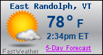 Weather Forecast for East Randolph, VT