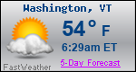 Weather Forecast for Washington, VT