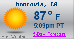 Weather Forecast for Monrovia, CA