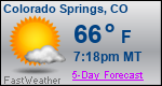 Weather Forecast for Colorado Springs, CO