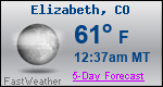 Weather Forecast for Elizabeth, CO