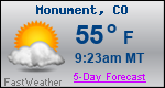 Weather Forecast for Monument, CO