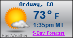 Weather Forecast for Ordway, CO