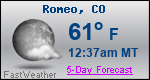 Weather Forecast for Romeo, CO