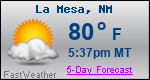 Weather Forecast for La Mesa, NM