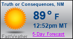 Weather Forecast for Truth or Consequences, NM