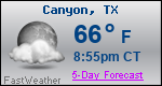 Weather Forecast for Canyon, TX