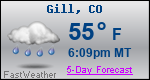 Weather Forecast for Gill, CO