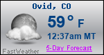 Weather Forecast for Ovid, CO