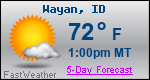 Weather Forecast for Wayan, ID