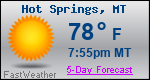 Weather Forecast for Hot Springs, MT