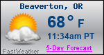 Weather Forecast for Beaverton, OR