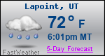 Weather Forecast for Lapoint, UT
