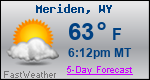Weather Forecast for Meriden, WY
