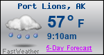 Weather Forecast for Port Lions, AK