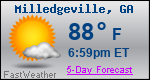 Weather Forecast for Milledgeville, GA