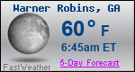 Weather Forecast for Warner Robins, GA