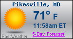 Weather Forecast for Pikesville, MD