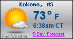Weather Forecast for Kokomo, MS