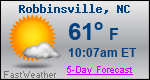 Weather Forecast for Robbinsville, NC