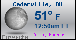 Weather Forecast for Cedarville, OH