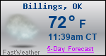 Weather Forecast for Billings, OK