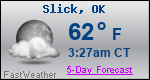 Weather Forecast for Slick, OK
