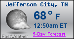 Weather Forecast for Jefferson City, TN