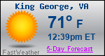 Weather Forecast for King George, VA