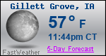 Weather Forecast for Gillett Grove, IA