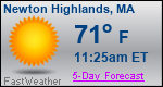Weather Forecast for Newton Highlands, MA