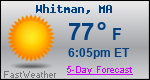Weather Forecast for Whitman, MA