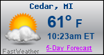 Weather Forecast for Cedar, MI