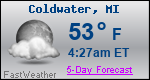 Weather Forecast for Coldwater, MI