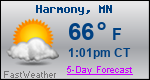 Weather Forecast for Harmony, MN