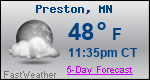 Weather Forecast for Preston, MN