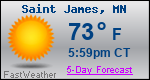 Weather Forecast for Saint James, MN