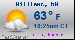 Weather Forecast for Williams, MN