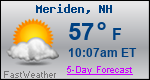 Weather Forecast for Meriden, NH