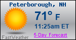 Weather Forecast for Peterborough, NH