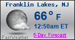 Weather Forecast for Franklin Lakes, NJ