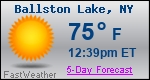 Weather Forecast for Ballston Lake, NY