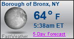 Weather Forecast for Borough of Bronx, NY