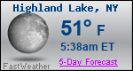 Weather Forecast for Highland Lake, NY