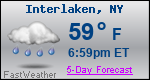 Weather Forecast for Interlaken, NY